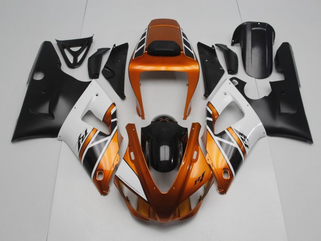 1998-1999 Gold White Black Yamaha YZF R1 Motorcycle Fairing Kits for Sale 1998-1999 Gold White Black Yamaha YZF R1 Motorcycle Fairing Kits for Sale