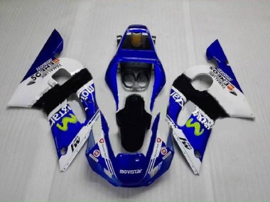 1998-2002 Blue Green White Yamaha YZF R6 Motorbike Fairing for Sale