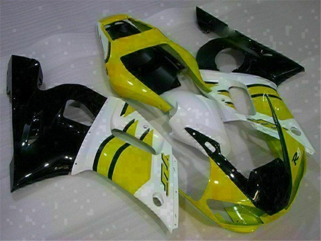 1998-2002 Yellow White Yamaha YZF R6 Motorcycle Fairings Kits for Sale 1998-2002 Yellow White Yamaha YZF R6 Motorcycle Fairings Kits for Sale
