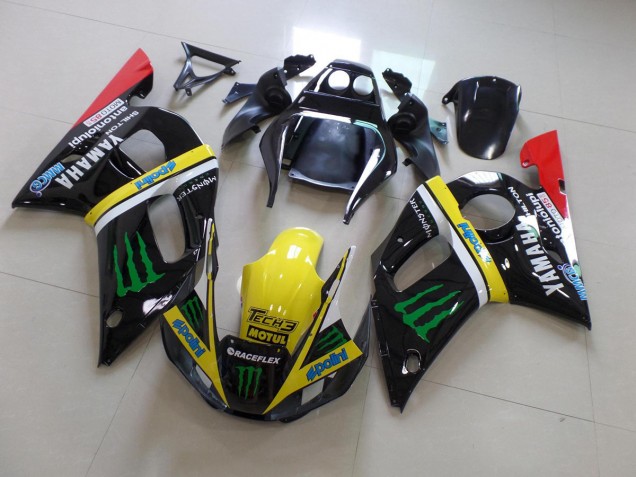 1998-2002 Black Yellow Monster Yamaha YZF R6 Bike Fairings for Sale 1998-2002 Black Yellow Monster Yamaha YZF R6 Bike Fairings for Sale