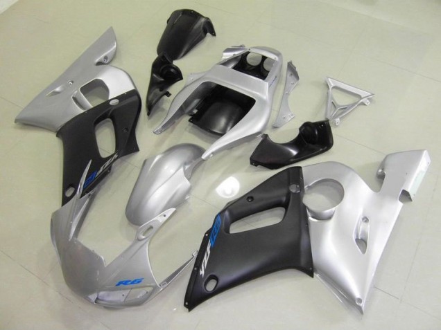 1998-2002 Black Silver Yamaha YZF R6 Motorcycle Fairings Kit for Sale