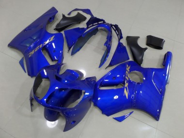 2000-2001 Blue with Gold Sticker Kawasaki ZX12R Replacement Motorcycle Fairings for Sale