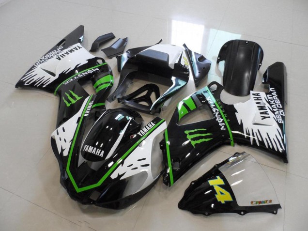 2000-2001 Black White Green Monster Yamaha YZF R1 Bike Fairings for Sale 2000-2001 Black White Green Monster Yamaha YZF R1 Bike Fairings for Sale