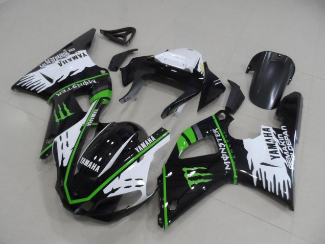 2000-2001 Black White Green Monster Yamaha YZF R1 Motorbike Fairing for Sale 2000-2001 Black White Green Monster Yamaha YZF R1 Motorbike Fairing for Sale