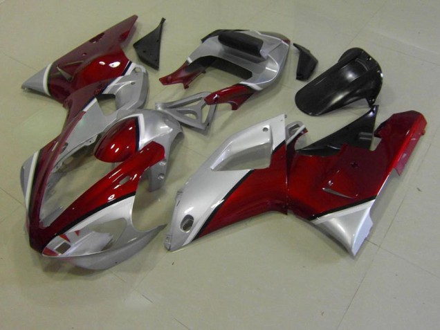 2000-2001 Red and Silver Yamaha YZF R1 Replacement Motorcycle Fairings for Sale 2000-2001 Red and Silver Yamaha YZF R1 Replacement Motorcycle Fairings for Sale