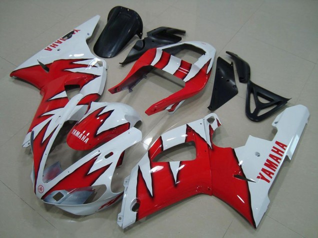 2000-2001 White Red Flame Yamaha YZF R1 Motorcylce Fairings for Sale 2000-2001 White Red Flame Yamaha YZF R1 Motorcylce Fairings for Sale