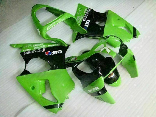 2000-2002 Green Black Kawasaki ZX6R Bike Fairings for Sale 2000-2002 Green Black Kawasaki ZX6R Bike Fairings for Sale