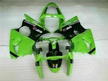 2000-2002 Green Black Kawasaki ZX6R Bike Fairings for Sale