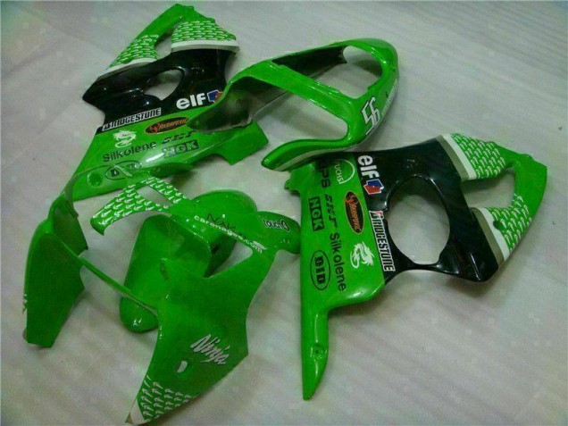2000-2002 Green Black Kawasaki ZX6R Motor Bike Fairings for Sale 2000-2002 Green Black Kawasaki ZX6R Motor Bike Fairings for Sale