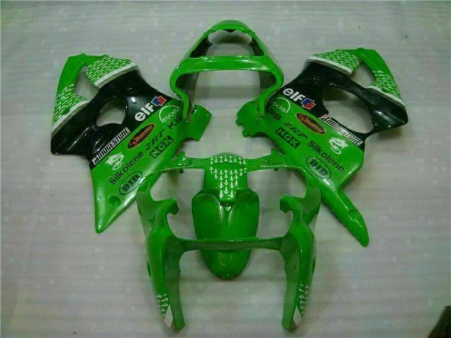 2000-2002 Green Black Kawasaki ZX6R Motor Bike Fairings for Sale 2000-2002 Green Black Kawasaki ZX6R Motor Bike Fairings for Sale