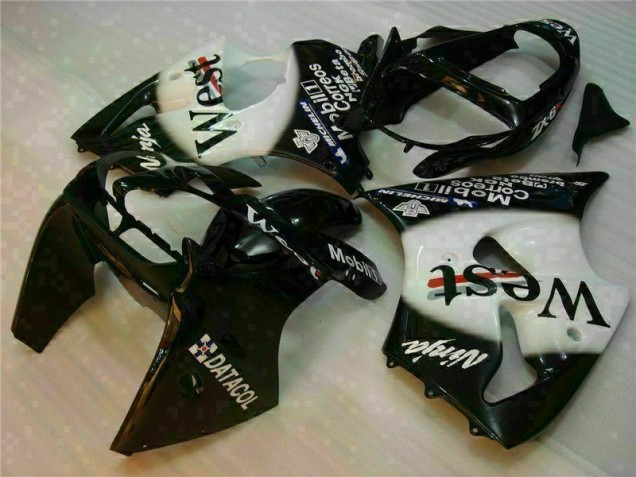 2000-2002 Black West Ninja Kawasaki ZX6R Motorcycle Fairings Kits for Sale 2000-2002 Black West Ninja Kawasaki ZX6R Motorcycle Fairings Kits for Sale
