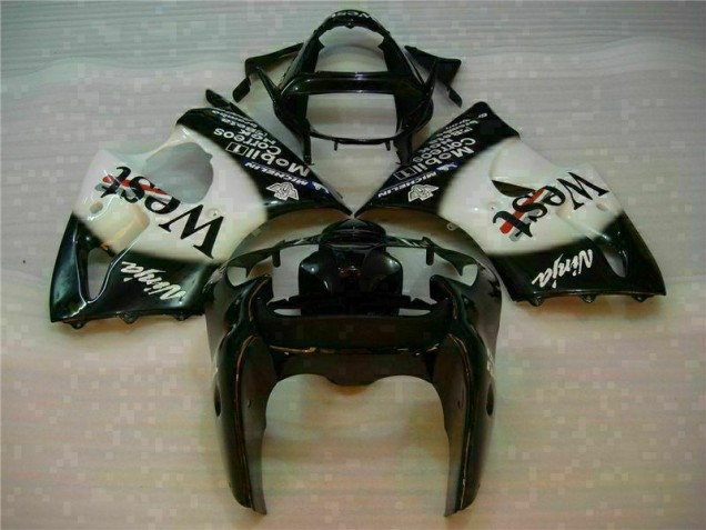 2000-2002 Black West Ninja Kawasaki ZX6R Motorcycle Fairings Kits for Sale 2000-2002 Black West Ninja Kawasaki ZX6R Motorcycle Fairings Kits for Sale