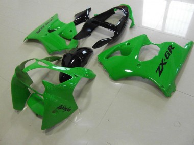 2000-2002 Green Black Tail Kawasaki ZX6R Motorbike Fairing Kits for Sale