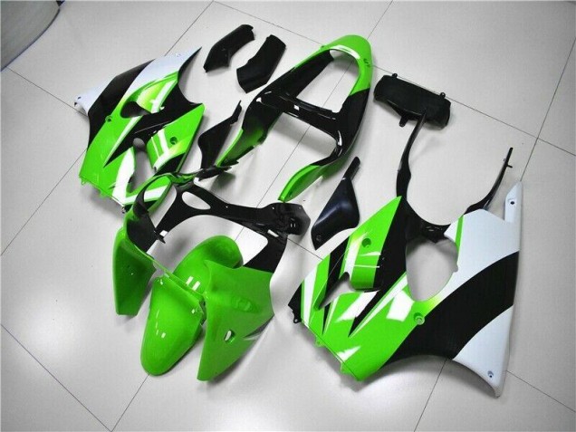 2000-2002 Green White Black Kawasaki ZX6R Bike Fairing Kit for Sale 2000-2002 Green White Black Kawasaki ZX6R Bike Fairing Kit for Sale