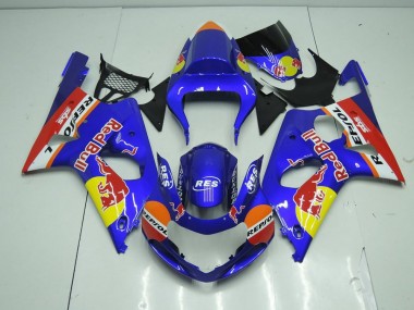 2000-2002 Blue Red Bull Suzuki GSXR 1000 Motorbike Fairing Kits for Sale