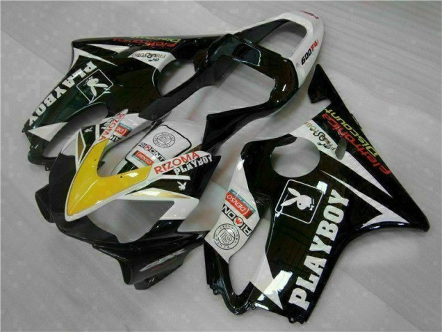 2001-2003 Yellow Silver Black Playboy Honda CBR600 F4i Motorcycle Fairing Kit for Sale 2001-2003 Yellow Silver Black Playboy Honda CBR600 F4i Motorcycle Fairing Kit for Sale