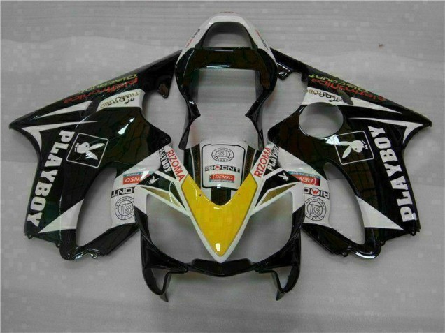 2001-2003 Yellow Silver Black Playboy Honda CBR600 F4i Motorcycle Fairing Kit for Sale 2001-2003 Yellow Silver Black Playboy Honda CBR600 F4i Motorcycle Fairing Kit for Sale