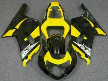 2001-2003 Yellow Black Suzuki GSXR 600/750 Motorcycle Replacement Fairings for Sale