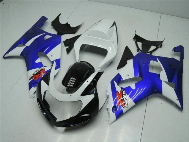 2001-2003 White Blue Suzuki GSXR 600/750 Motorcycle Fairings Kit for Sale