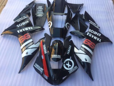2002-2003 Black White Yamaha YZF R1 Motorcycle Replacement Fairings for Sale