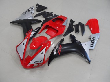 2002-2003 Red Matte Silver Yamaha YZF R1 Motorcycle Fairing Kit for Sale