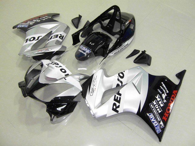 2002-2013 Silver Repsol Honda VFR800 Motorbike Fairing Kits for Sale 2002-2013 Silver Repsol Honda VFR800 Motorbike Fairing Kits for Sale