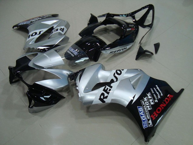 2002-2013 Silver Repsol Honda VFR800 Moto Fairings for Sale 2002-2013 Silver Repsol Honda VFR800 Moto Fairings for Sale