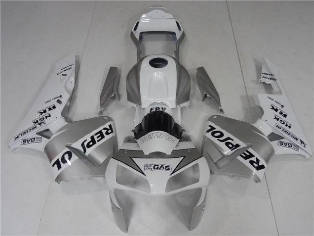 2003-2004 Silve White Black Repsol Honda CBR600RR Bike Fairings for Sale 2003-2004 Silve White Black Repsol Honda CBR600RR Bike Fairings for Sale