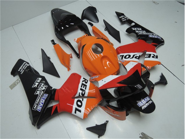 2003-2004 Orange Red Black Repsol Honda CBR600RR Motor Bike Fairings for Sale 2003-2004 Orange Red Black Repsol Honda CBR600RR Motor Bike Fairings for Sale