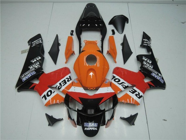 2003-2004 Orange Red Black Repsol Honda CBR600RR Motor Bike Fairings for Sale 2003-2004 Orange Red Black Repsol Honda CBR600RR Motor Bike Fairings for Sale