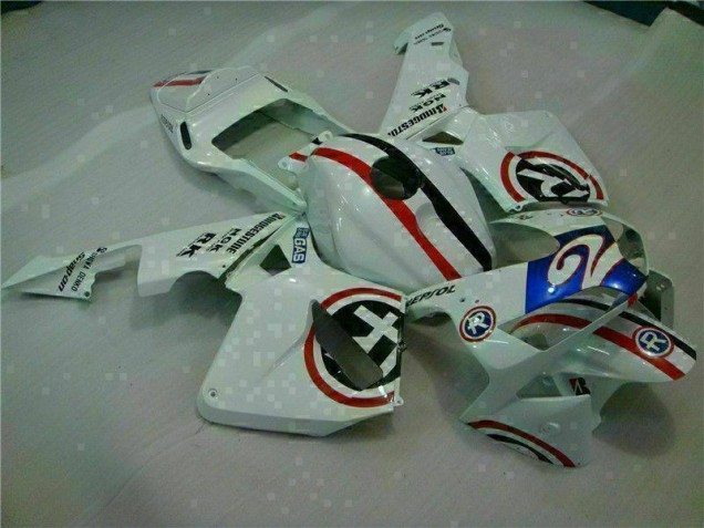2003-2004 White Blue R 2 Honda CBR600RR Motorcycle Fairings for Sale 2003-2004 White Blue R 2 Honda CBR600RR Motorcycle Fairings for Sale