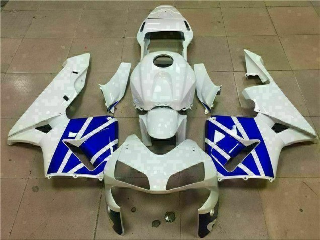 2003-2004 White Blue Honda CBR600RR Bike Fairings for Sale 2003-2004 White Blue Honda CBR600RR Bike Fairings for Sale