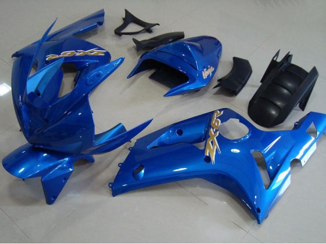 2003-2004 Light Blue Kawasaki ZX6R Motorcycle Fairing for Sale