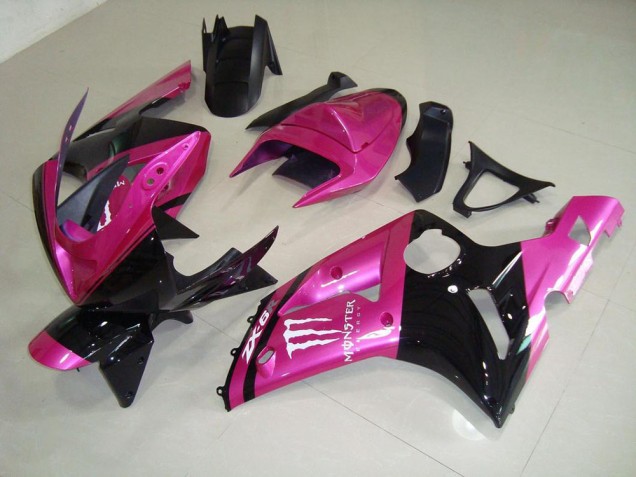 2003-2004 Pink Black Monster Kawasaki ZX6R Bike Fairing Kit for Sale 2003-2004 Pink Black Monster Kawasaki ZX6R Bike Fairing Kit for Sale