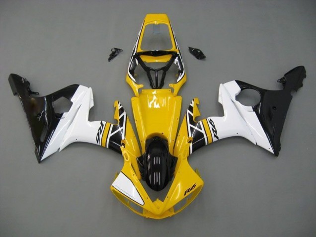2003-2005 Yellow White Black Yamaha YZF R6 Moto Fairings for Sale 2003-2005 Yellow White Black Yamaha YZF R6 Moto Fairings for Sale