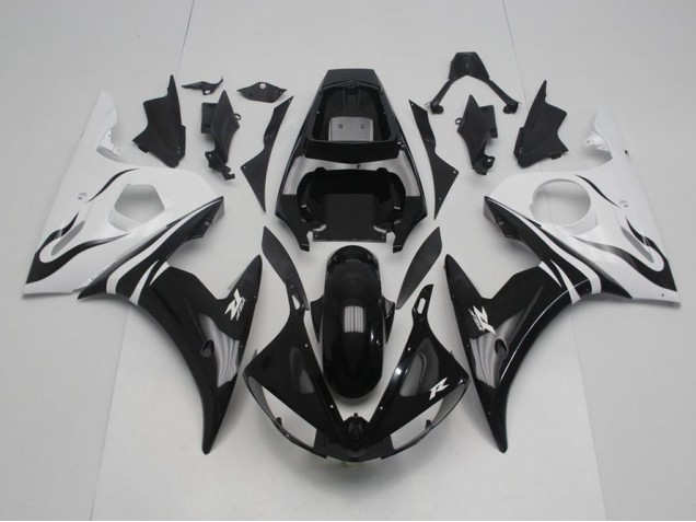 2003-2005 Black and White Yamaha YZF R6 Motor Bike Fairings for Sale 2003-2005 Black and White Yamaha YZF R6 Motor Bike Fairings for Sale