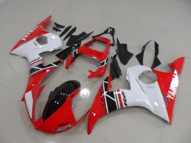 2003-2005 Red and White and Black Yamaha YZF R6 Motorcycle Fairings Kits for Sale