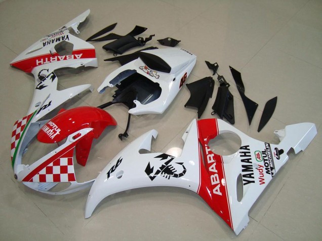 2003-2005 Red White Yamaha YZF R6 Motorcyle Fairings for Sale 2003-2005 Red White Yamaha YZF R6 Motorcyle Fairings for Sale