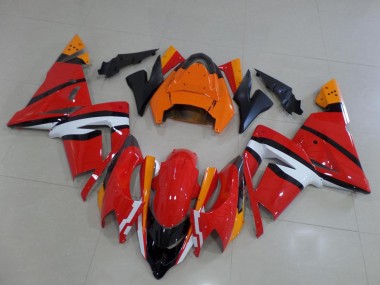 2003-2005 Orange Black and White Kawasaki ZX10R Bike Fairings for Sale