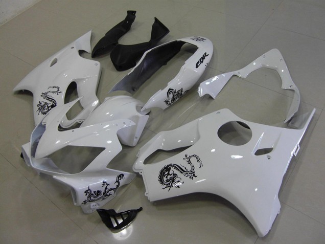 2004-2007 White with Black Dragon Honda CBR600 F4i Motorcycle Fairings for Sale 2004-2007 White with Black Dragon Honda CBR600 F4i Motorcycle Fairings for Sale