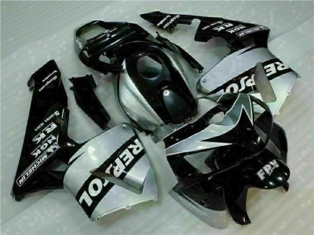 2005-2006 Black Silver Repsol Honda CBR600RR Motorcycle Fairings Kit for Sale