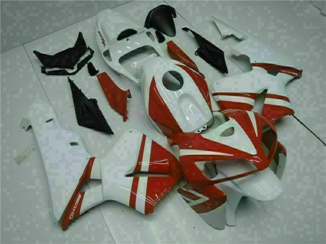 2005-2006 White Red Honda CBR600RR Motorcycle Fairings for Sale 2005-2006 White Red Honda CBR600RR Motorcycle Fairings for Sale