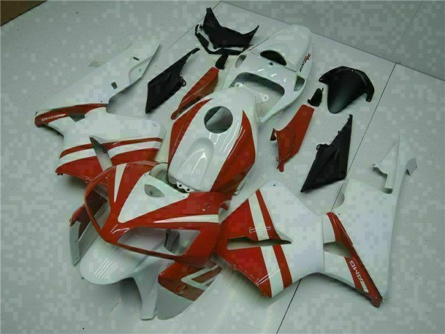 2005-2006 White Red Honda CBR600RR Motorcycle Fairings for Sale 2005-2006 White Red Honda CBR600RR Motorcycle Fairings for Sale