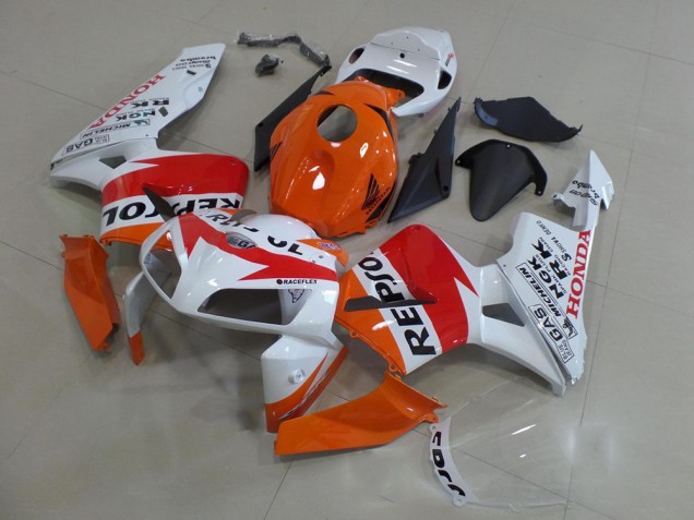 2005-2006 Orange White Repsol Honda CBR600RR Motorbike Fairings for Sale 2005-2006 Orange White Repsol Honda CBR600RR Motorbike Fairings for Sale