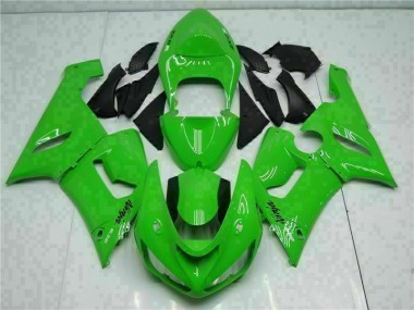 2005-2006 Green Kawasaki ZX6R Motorcycle Replacement Fairings for Sale