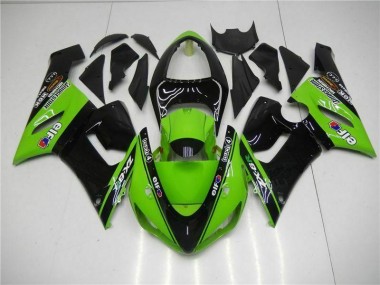 2005-2006 Green Kawasaki ZX6R Motorcycle Fairings Kit for Sale