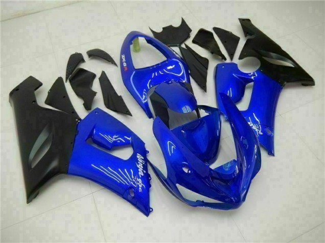 2005-2006 Blue Kawasaki ZX6R Motorcycle Fairing Kit for Sale 2005-2006 Blue Kawasaki ZX6R Motorcycle Fairing Kit for Sale