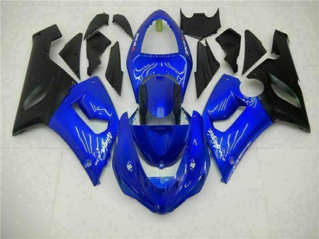 2005-2006 Blue Kawasaki ZX6R Motorcycle Fairing Kit for Sale 2005-2006 Blue Kawasaki ZX6R Motorcycle Fairing Kit for Sale