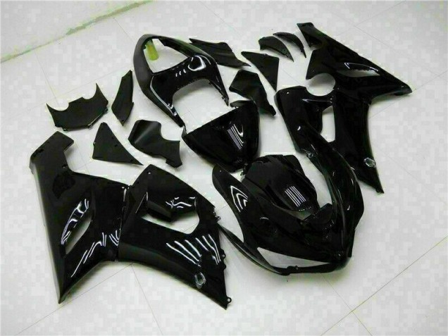 2005-2006 Glossy Black Kawasaki ZX6R Motor Fairings for Sale 2005-2006 Glossy Black Kawasaki ZX6R Motor Fairings for Sale