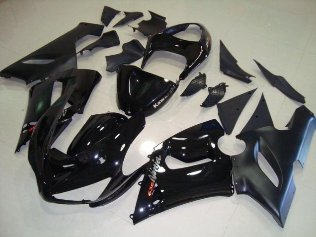2005-2006 Black Kawasaki ZX6R Motorcyle Fairings for Sale 2005-2006 Black Kawasaki ZX6R Motorcyle Fairings for Sale